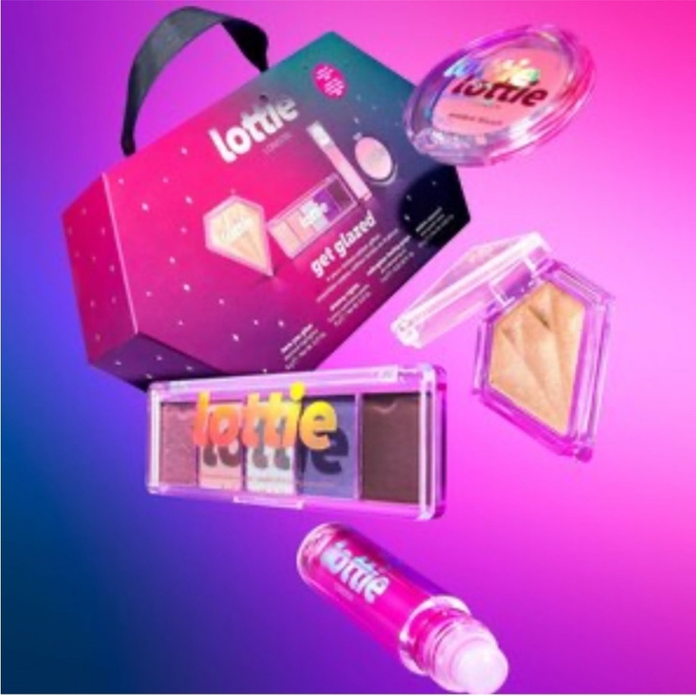 NEW Lottie London Limited Edition 4 Pc Get Glazed Gift Set | Vegan Makeup - Picture 5 of 6